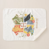 Magical Blooms HOGWARTS™ Crest Sherpa Deken (Voorkant (horizontaal))