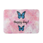 Magical blue butterfly pink glitter art badmat (Voorkant)