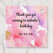 Magical blue butterfly pink glitter art bedankjes labels (Achterkant)