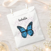 Magical blue butterfly pink glitter art bedankzakje (Geknipt)