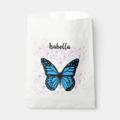 Magical blue butterfly pink glitter art bedankzakje (Voorkant)