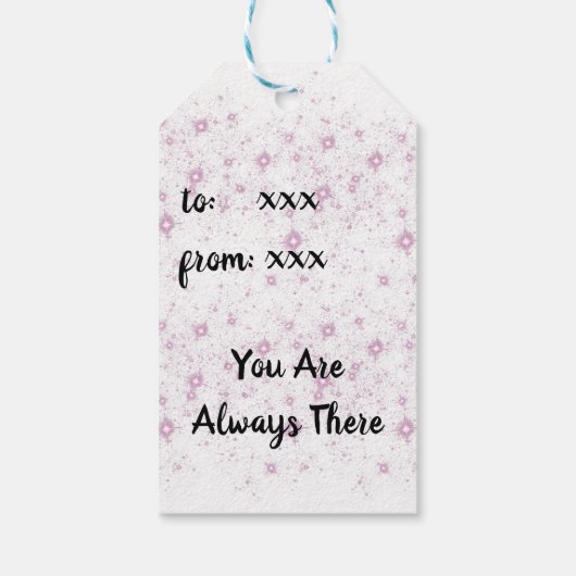 Magical blue butterfly pink glitter art cadeaulabel (Achterkant)