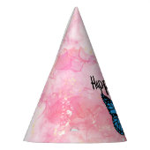 Magical blue butterfly pink glitter art feesthoedjes (Links)