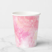 Magical blue butterfly pink glitter art papieren bekers (Achterkant)