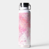 Magical blue butterfly pink glitter art waterfles (Achterkant)