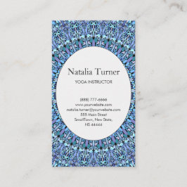 Magical Blue Flower Garden Mandala Visitekaartje