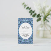 Magical Blue Flower Garden Mandala Visitekaartje (Staand voorkant)