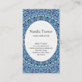 Magical Blue Flower Garden Mandala Visitekaartje (Voorkant)