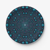 Magical Blue Glow Mandala Papieren Bordje (Voorkant)