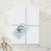 Magical Blue Little Bambi wolkt stof Birthday Cadeaulabel (Met Touw)