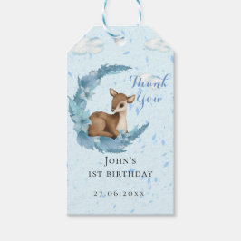 Magical Blue Little Bambi wolkt stof Birthday Cadeaulabel