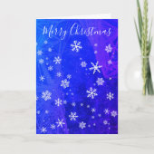 Magical Blue Snowflake Merry Kerstfeestdag Kaart (Voorkant)