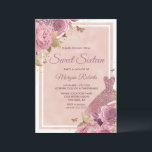 Magical Blush Pink Dress & Flowers Sweet 16 Kaart<br><div class="desc">Magical Blush Pink Dress & Flowers Sweet 16 Invitation more elegant floral design in onze winkel! Zie bijbehorend collectie in onze winkel</div>