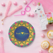 Magical Bohemian Sunflower Monogram Mandala Papieren Bordje (Feest)