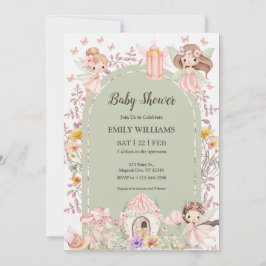 Magical Boho Arch Fairy Baby Shower Invitations Kaart