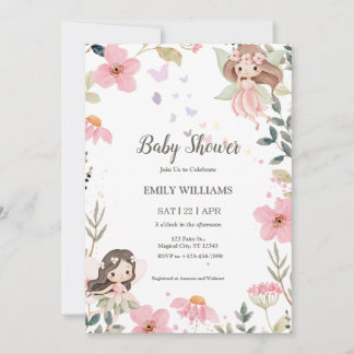Magical Boho Fairy Baby Shower Invitatio Kaart