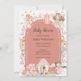 Magical Boho Fairy Garden Baby Shower Invitatio Kaart