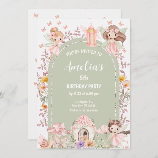 Magical Boho Fairy Garden Wildflower Kaart (Voorkant / Achterkant)