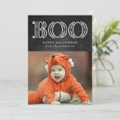 Magical Boo | Halloween-fotokaart Feestdagenkaart (Staand voorkant)