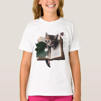 Magical Bookish Kitten Kids T-Shirt – Whimsical