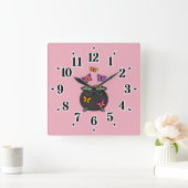 Magical Butterflies from a Cauldron Vierkante Klok (Huis)