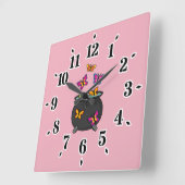 Magical Butterflies from a Cauldron Vierkante Klok (Hoek)