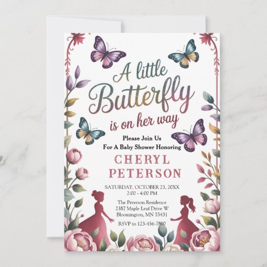 Magical Butterfly Baby Shower Kaart (Voorkant)