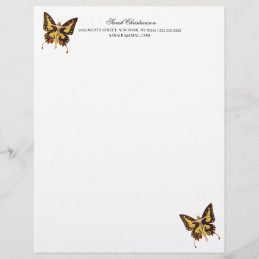 Magical Butterfly Letterhead Briefhoofd (Voorkant)