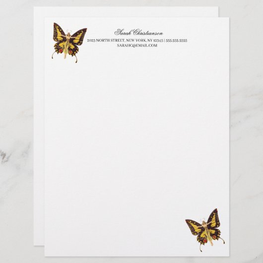 Magical Butterfly Letterhead Briefhoofd (Voorkant / Achterkant)