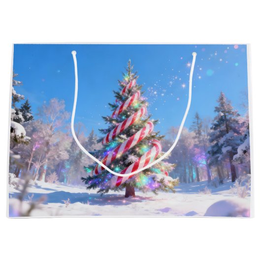 Magical Candy Cane Christmas Tree Groot Cadeauzakje (Voorkant)