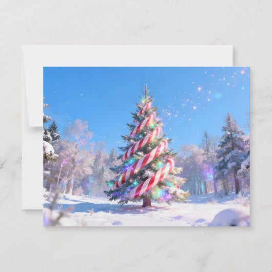 Magical Candy Cane Kerstboom Feestdagenkaart (Voorkant)