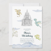 Magical Castle Cute Dragons Kids Birthday Kaart (Voorkant)