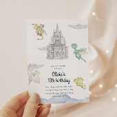 Magical Castle Cute Dragons Kids Birthday Kaart