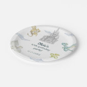 Magical Castle Cute Dragons Kids Birthday Papieren Bordje (Gekanteld)