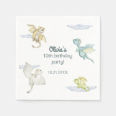 Magical Castle Cute Dragons Kids Birthday Servet (Voorkant)