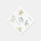 Magical Castle Cute Dragons Kids Birthday Servet (Hoek)