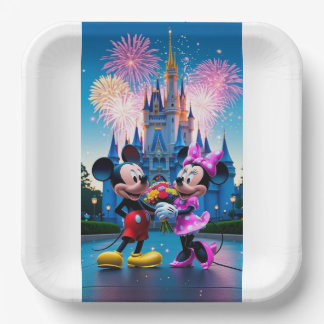 Magical Castle Mickey and Minnie Mouse Party Paper Papieren Bordje