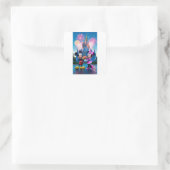 Magical Castle Mickey and Minnie Mouse Party Paper Vierkante Sticker (Tas)