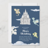 Magical Castle Schattige Dragons Kids Verjaardag B Kaart (Voorkant)