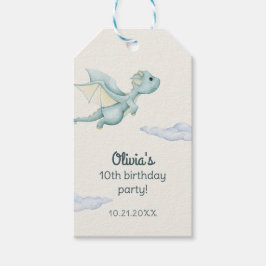 Magical Castle Schattige Dragons Kids Verjaardag Cadeaulabel