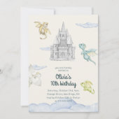 Magical Castle Schattige Dragons Kids Verjaardag Kaart (Voorkant)