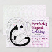 Magical Cat Moonlight Verjaardag Kaart (Voorkant / Achterkant)