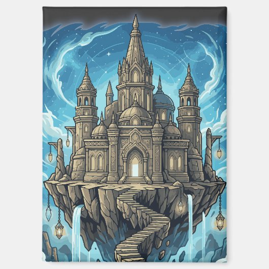 Magical Celestial Floating Castle In The Clouds Magneet (Voorkant)