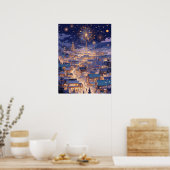 Magical Christmas City Fireworks Night Poster (Keuken)