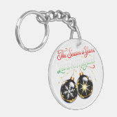 Magical Christmas Golden Glow & Snowflake Holiday  Sleutelhanger (Voorkant Links)