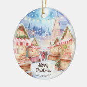 Magical Christmas Market Winter Wonderland Keramisch Ornament (Links)