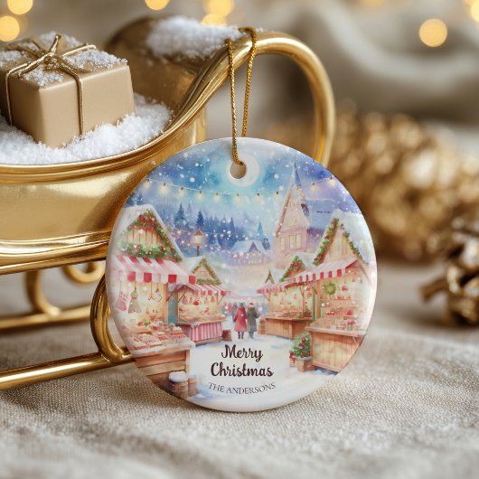 Magical Christmas Market Winter Wonderland Keramisch Ornament