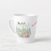 Magical Christmas Night in the Winter Forest Latte Mok (Linkerhoek)