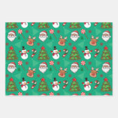 Magical Christmas – Santa, Reindeer & Snowflakes Inpakpapier Vel (Voorkant 3)