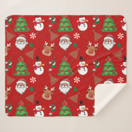 Magical Christmas – Santa, Reindeer & Snowflakes Sherpa Deken